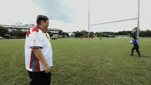 Supporting the girls’ rugby team, Rajaprajanugroh 56 School, Nan